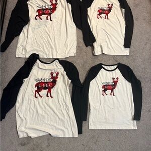 Lot four matching Santa deer Christmas pajamas PJs